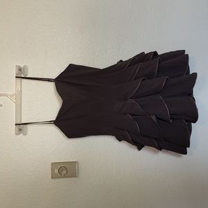 Zipper detail plum cocktail dress